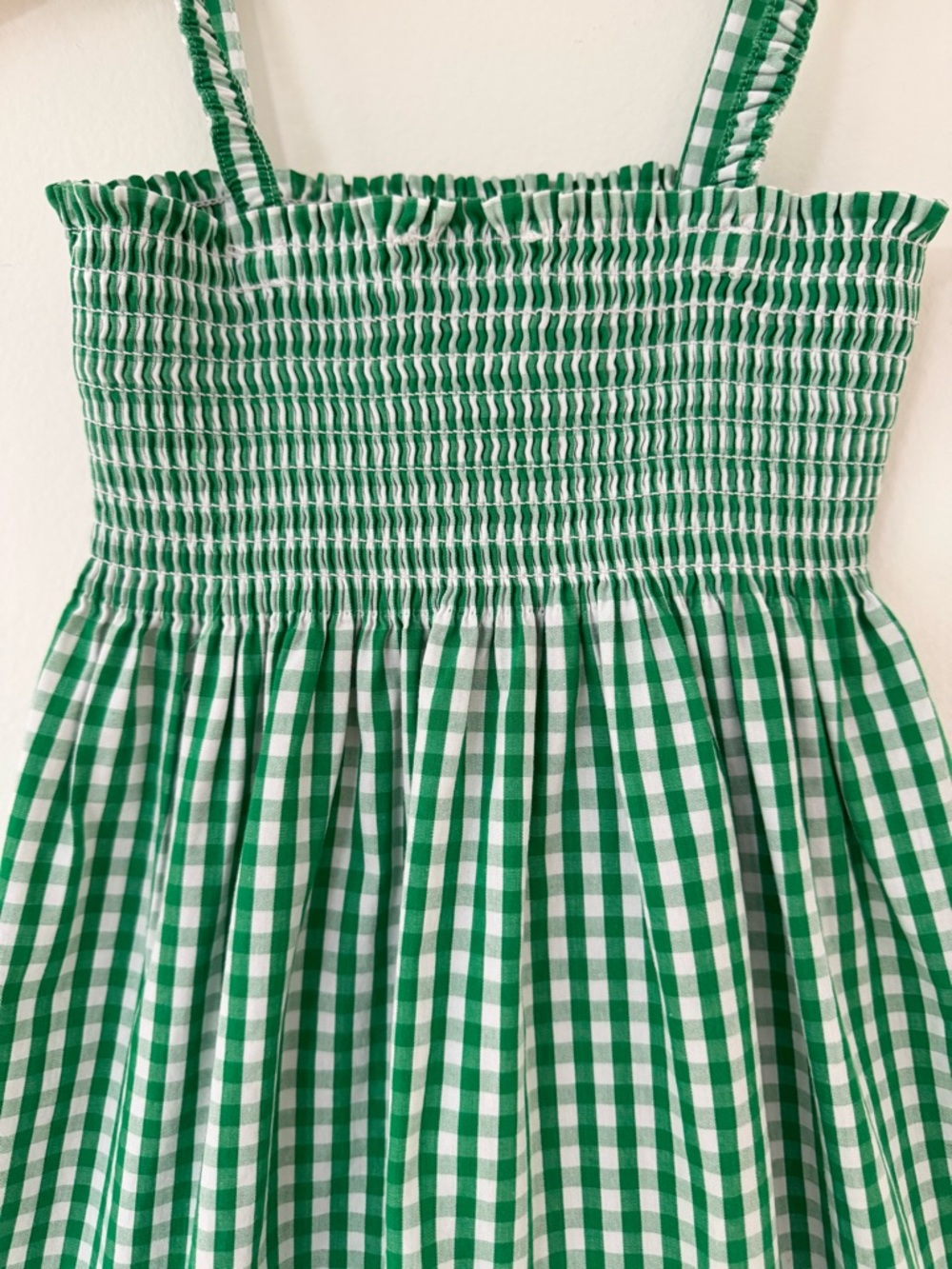 Little English Green Gingham Smocked Sundress with Ruffle Hem, Size 5 - Picture 10 of 10